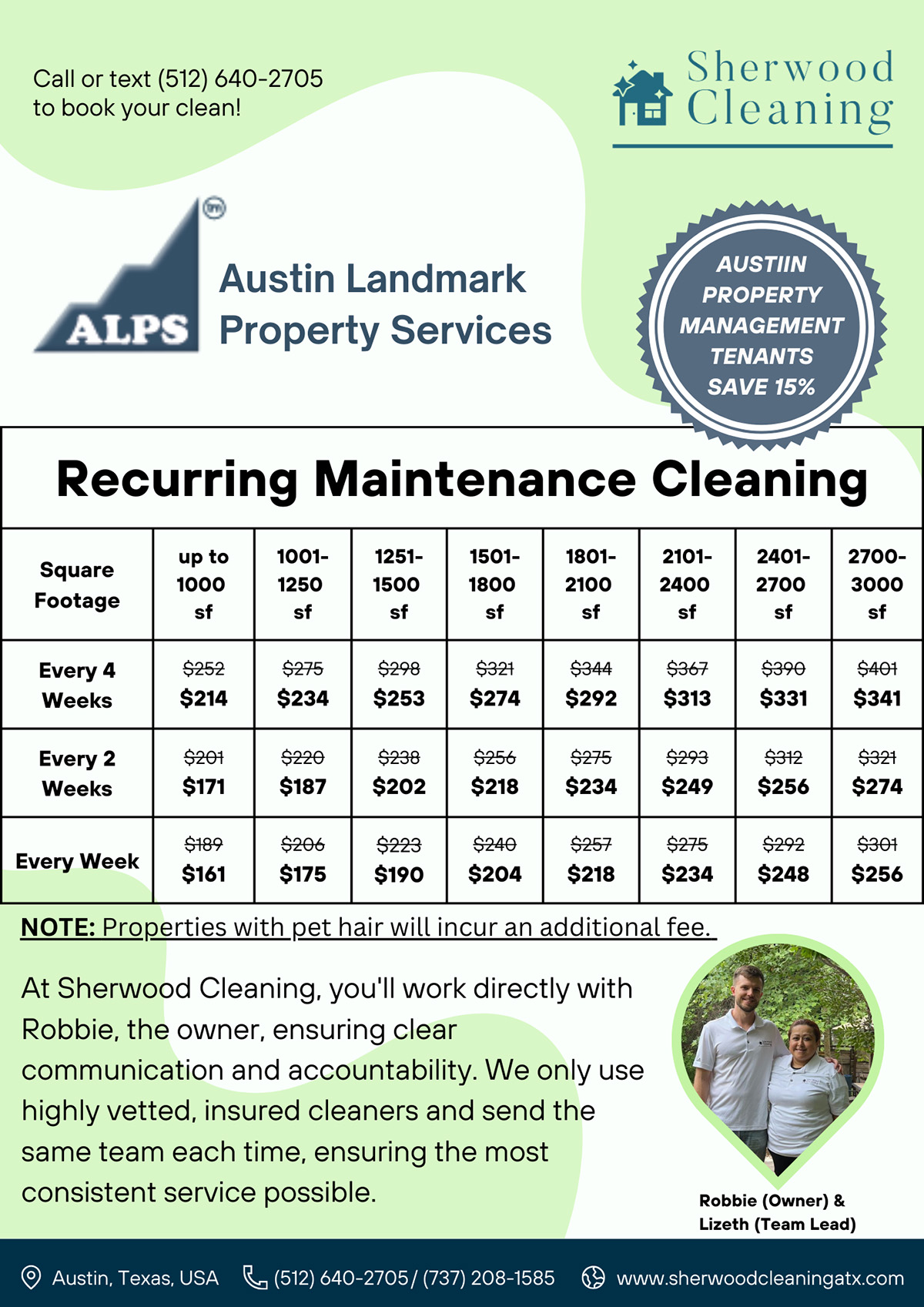 Sherwood cleaning